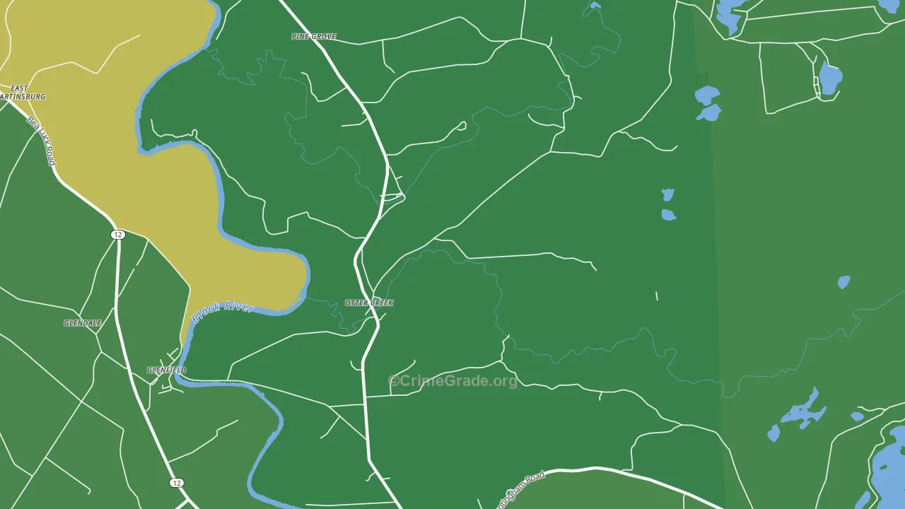 Otter Creek, NY Map of Vandalism Rates