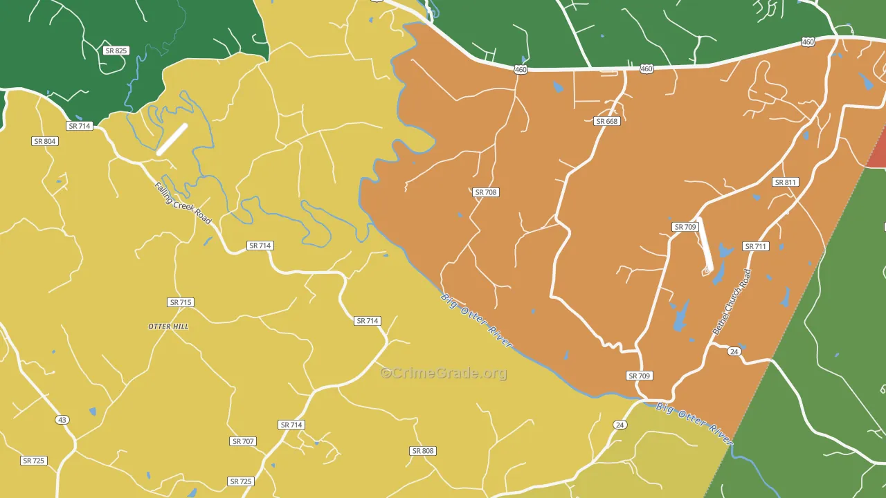Otter Hill, VA Map of Vandalism Rates