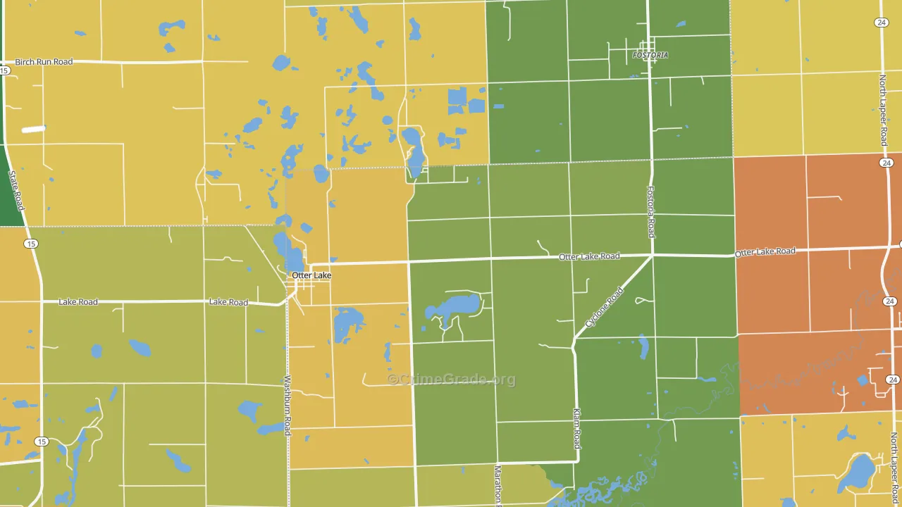Otter Lake, MI Map of Vandalism Rates