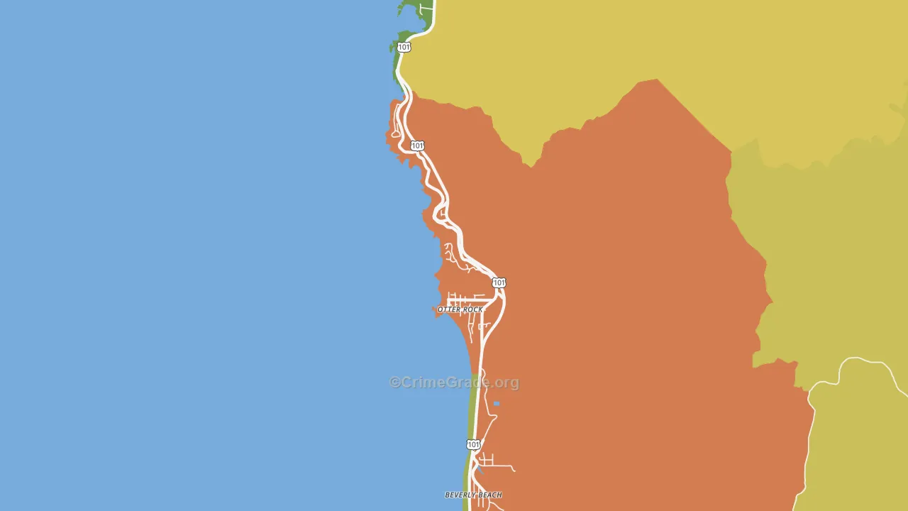 Otter Rock, OR Map of Vandalism Rates