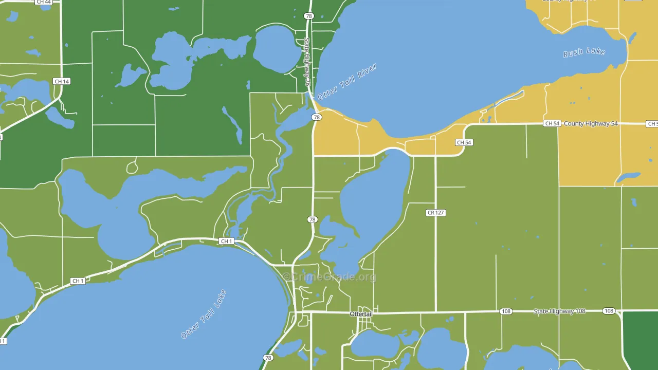 Ottertail, MN Map of Vandalism Rates