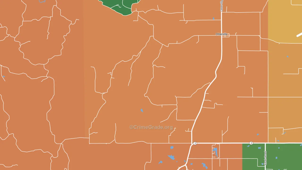 Otterville, IL Map of Vandalism Rates