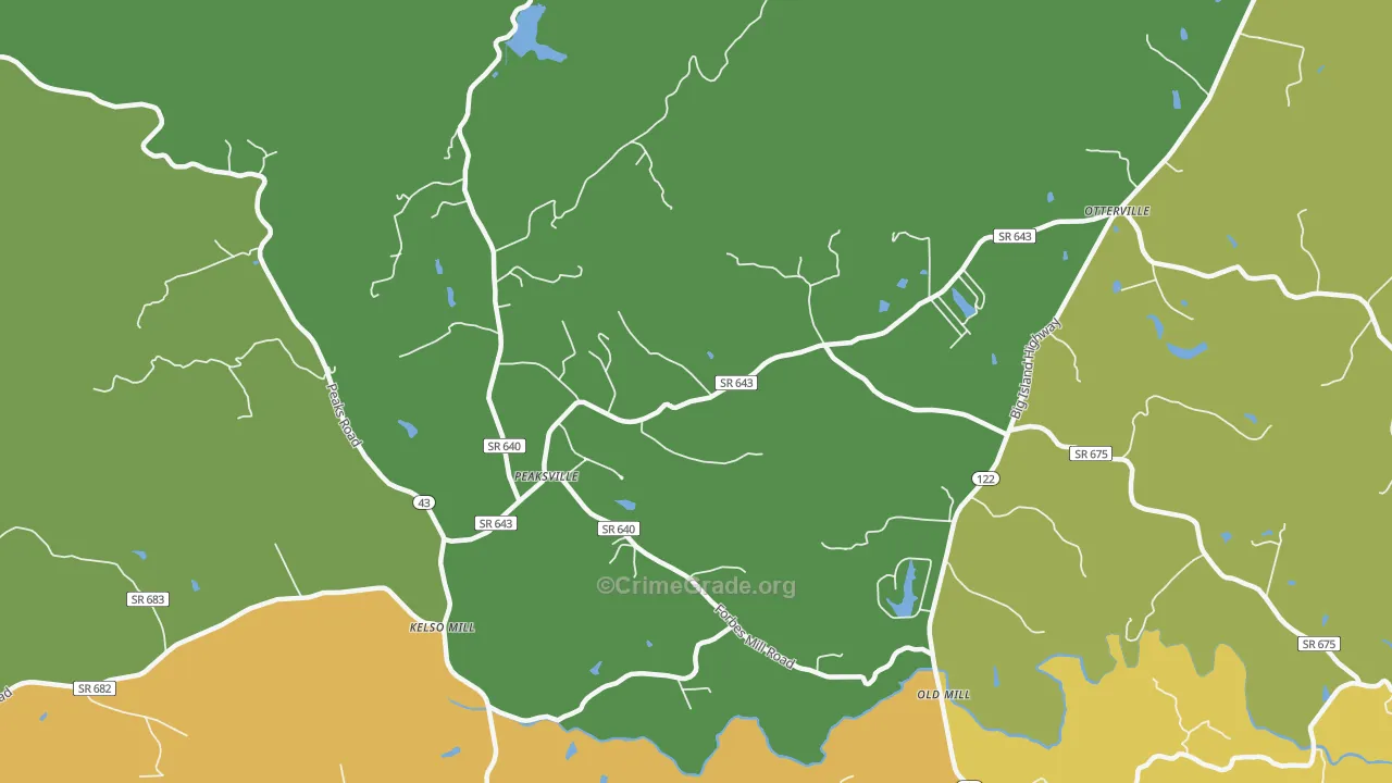 Otterville, VA Map of Vandalism Rates