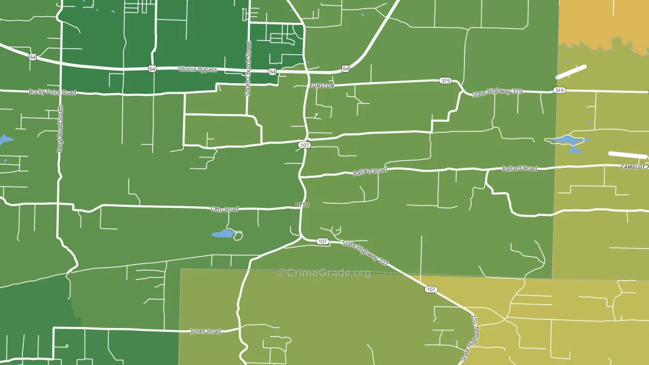 Otto, AR Map of Vandalism Rates