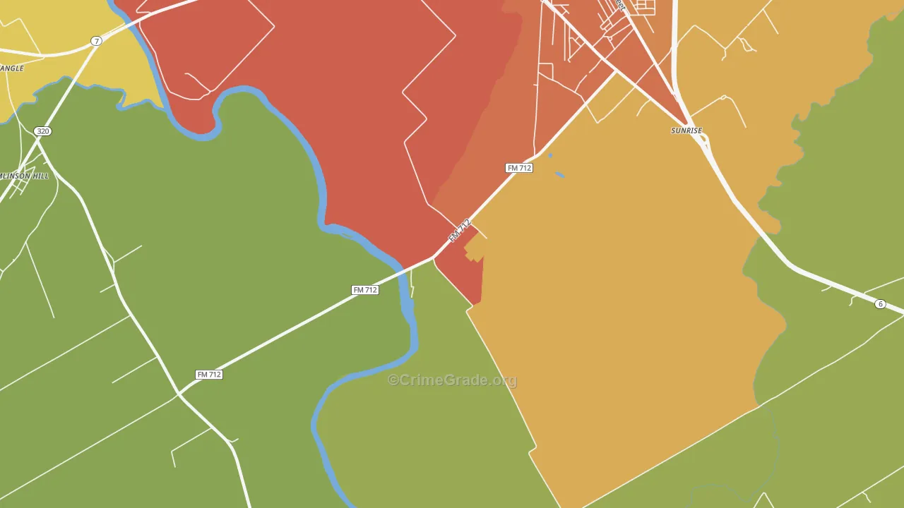 Otto, TX Map of Vandalism Rates