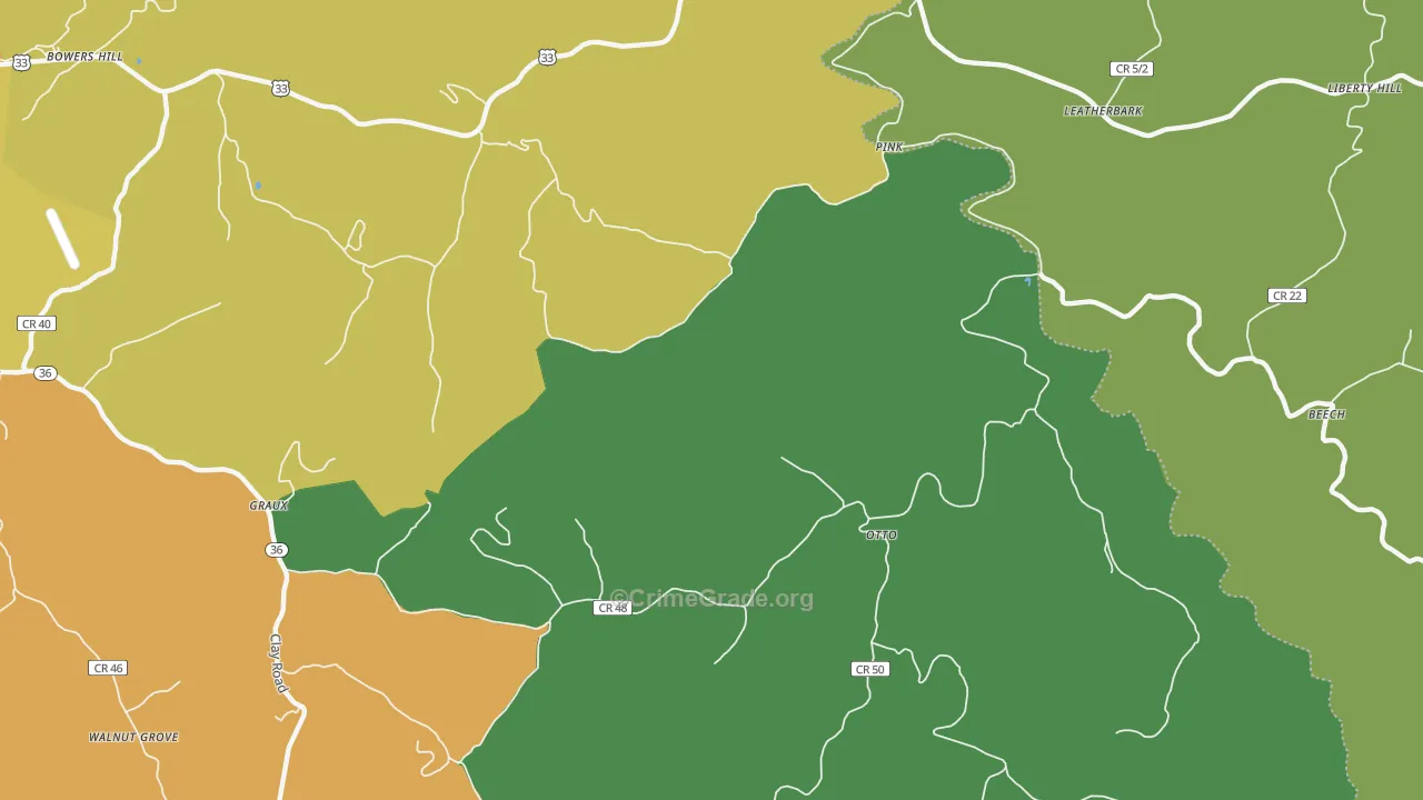 Otto, WV Map of Vandalism Rates