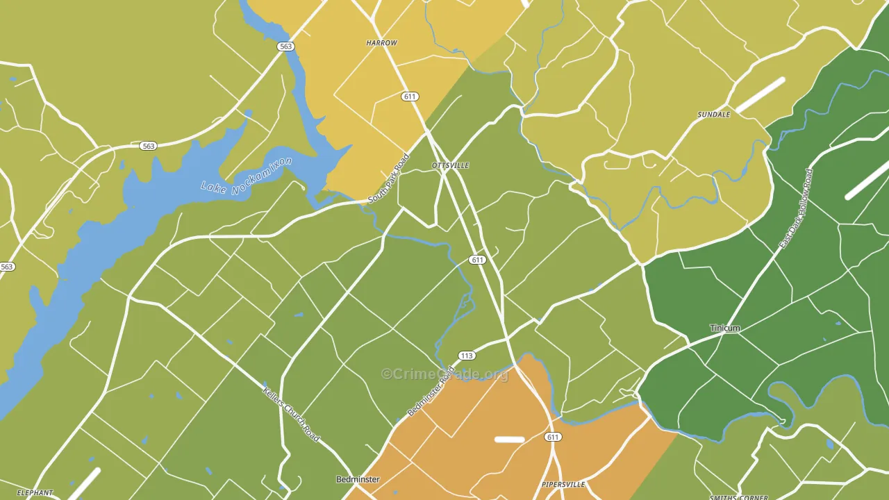 Ottsville, PA Map of Vandalism Rates