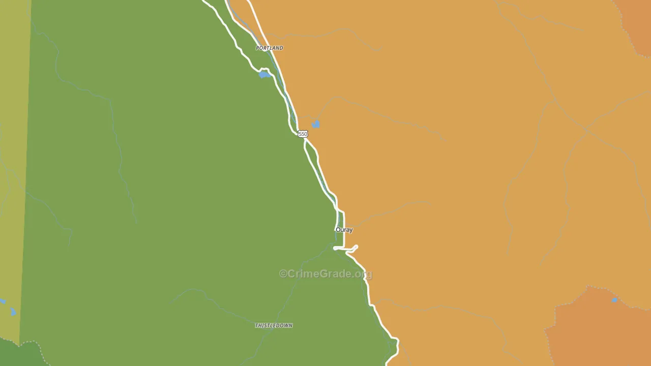 Ouray, CO Map of Vandalism Rates