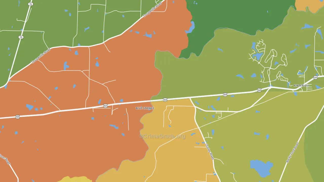 Ousley, GA Map of Vandalism Rates