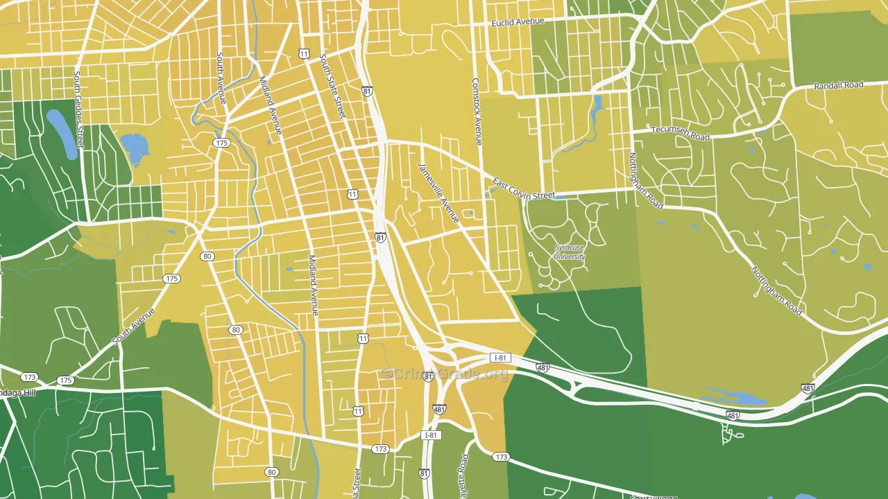 Outer Comstock, Syracuse, NY Map of Vandalism Rates