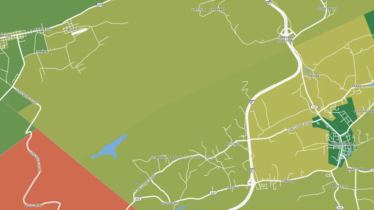 Outwood, PA Map of Vandalism Rates