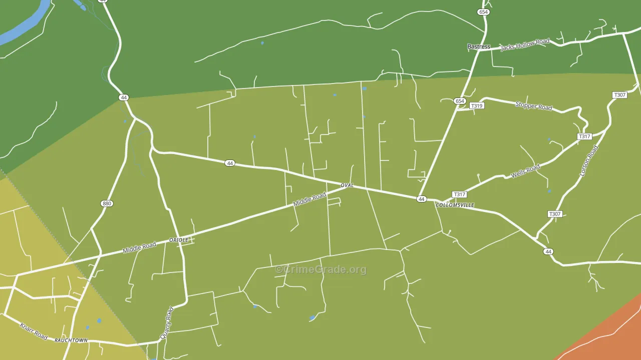 Oval, PA Map of Vandalism Rates