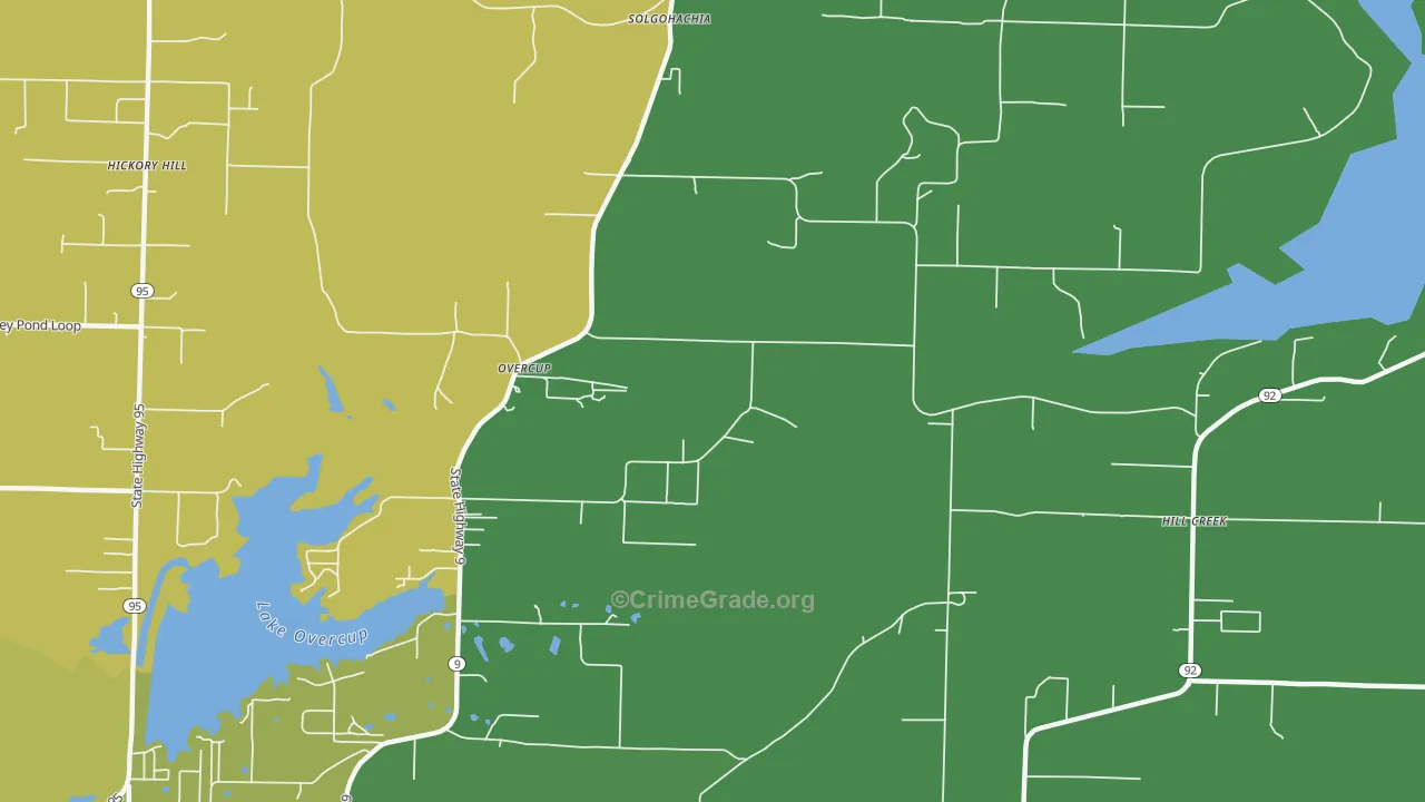 Overcup, AR Map of Vandalism Rates
