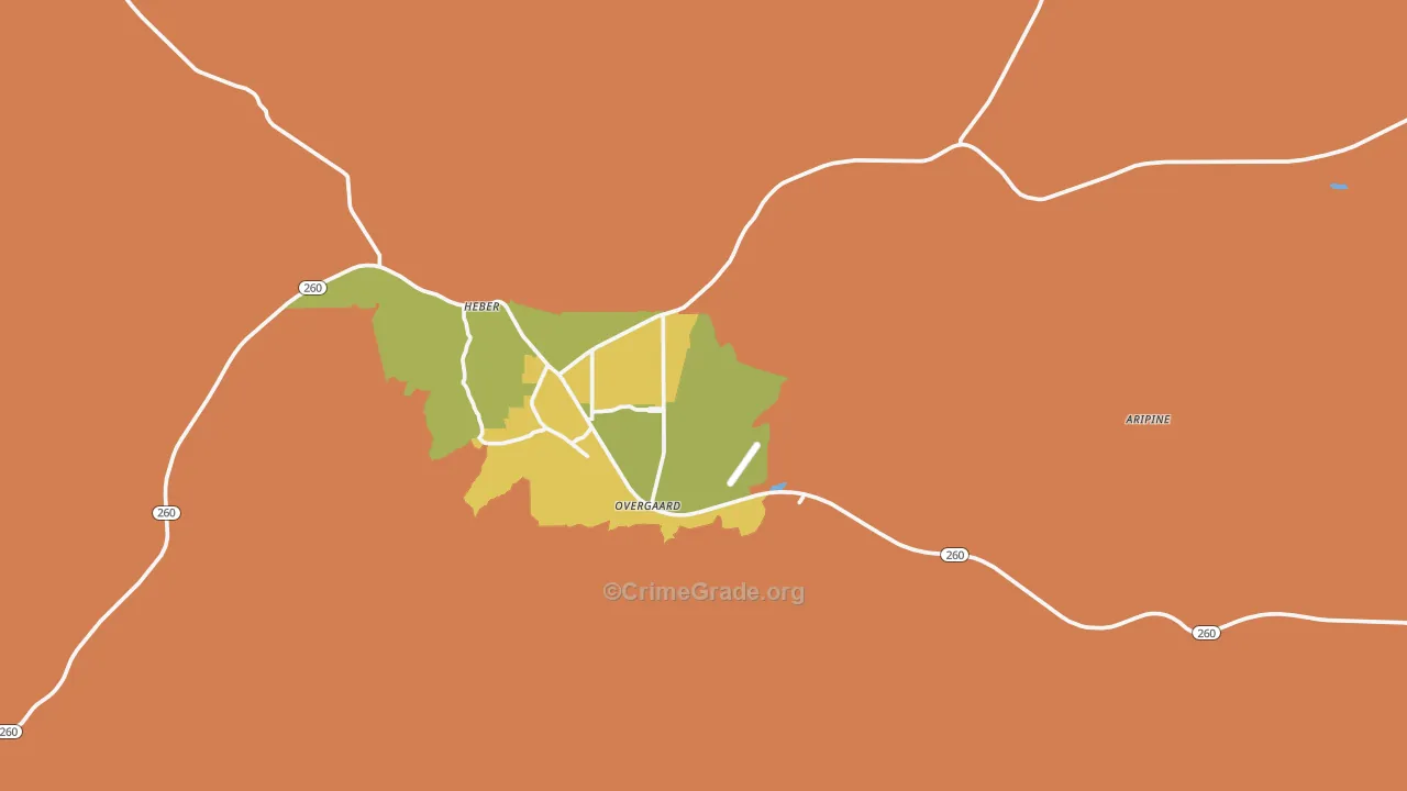 Overgaard, AZ Map of Vandalism Rates