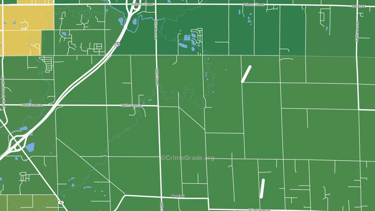 Overisel, MI Map of Vandalism Rates