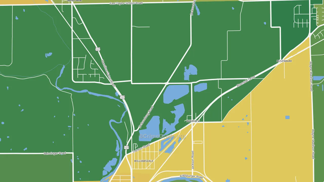 Overpeck, OH Map of Vandalism Rates