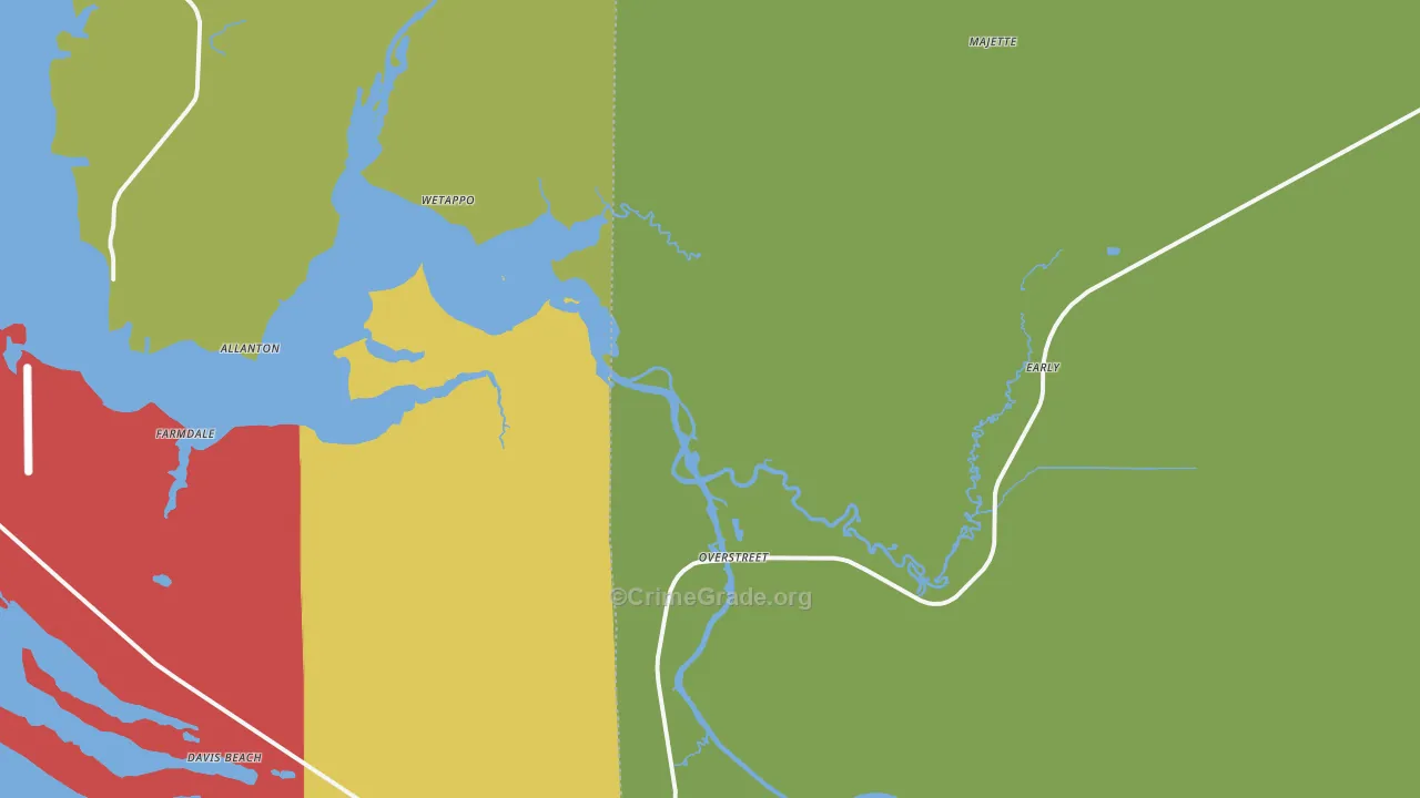 Overstreet, FL Map of Vandalism Rates
