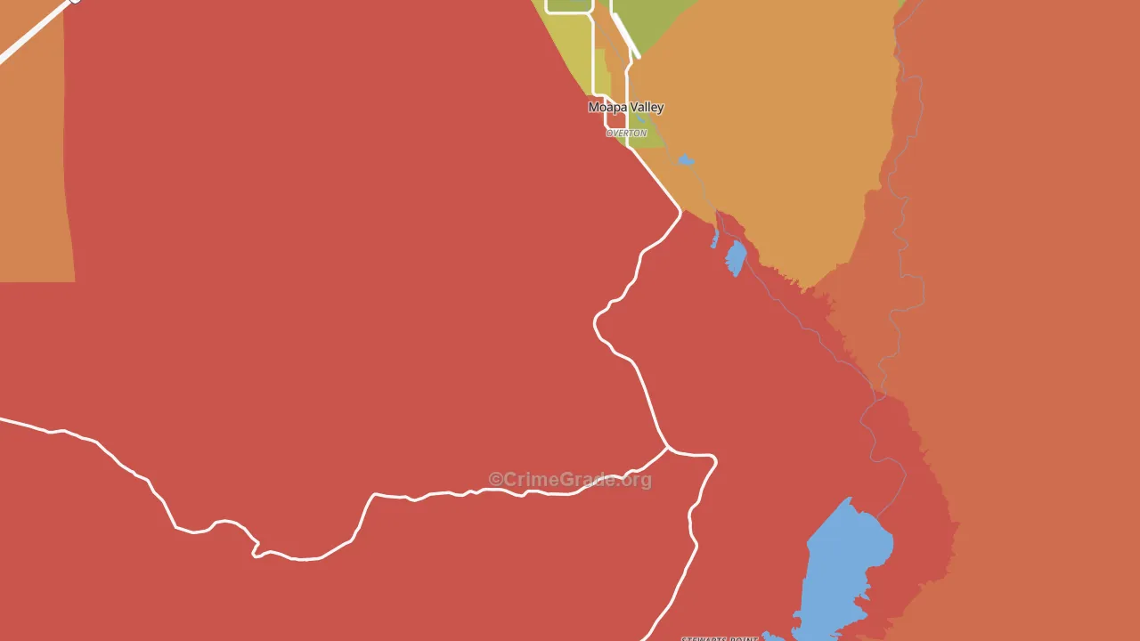 Overton, NV Map of Vandalism Rates
