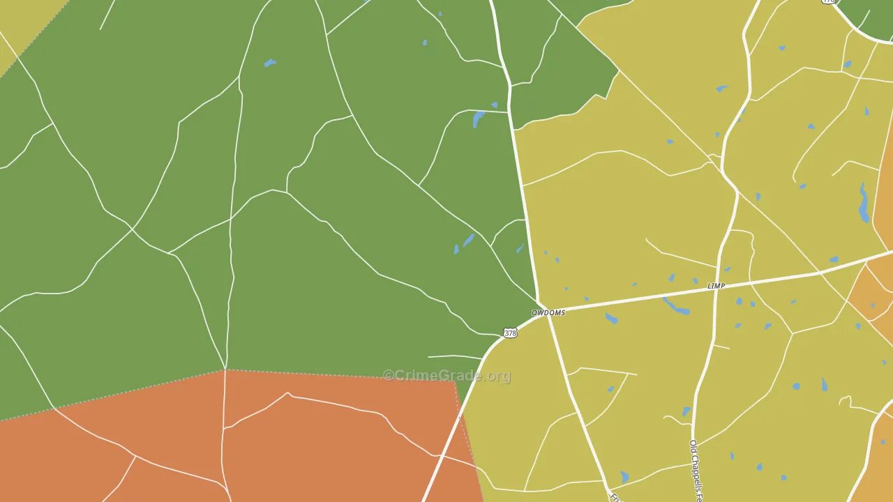 Owdoms, SC Map of Vandalism Rates