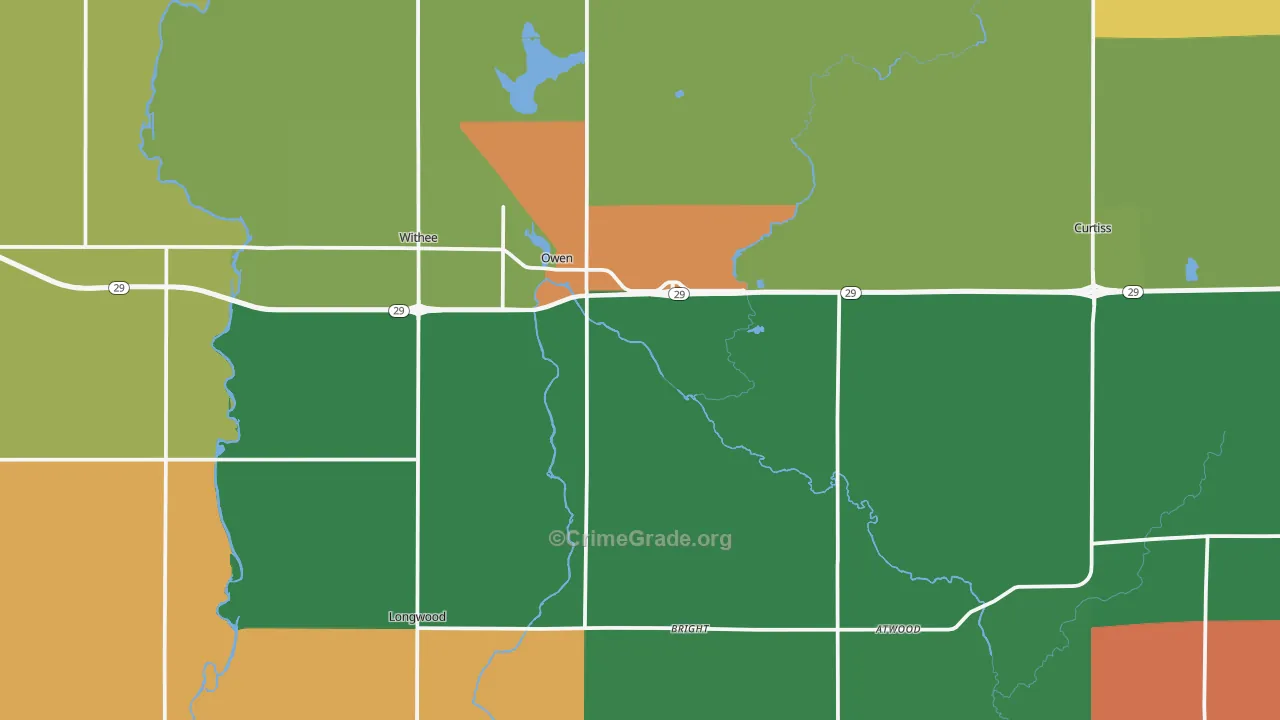 Owen, WI Map of Vandalism Rates