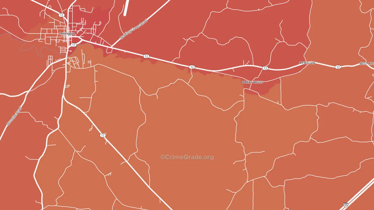 Owens Wells, MS Map of Vandalism Rates