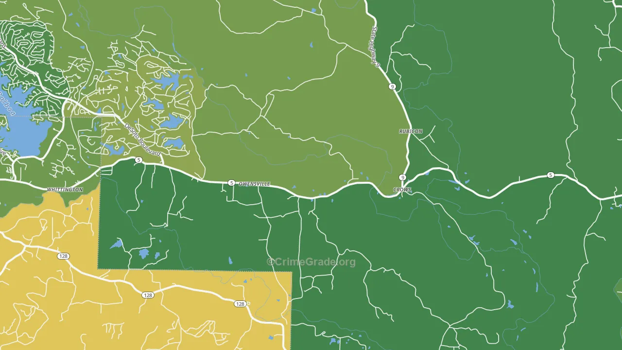 Owensville, AR Map of Vandalism Rates