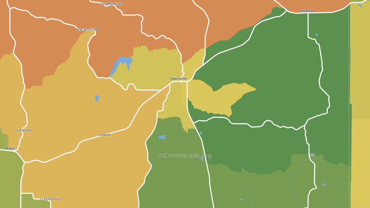 Owensville, MO Map of Vandalism Rates