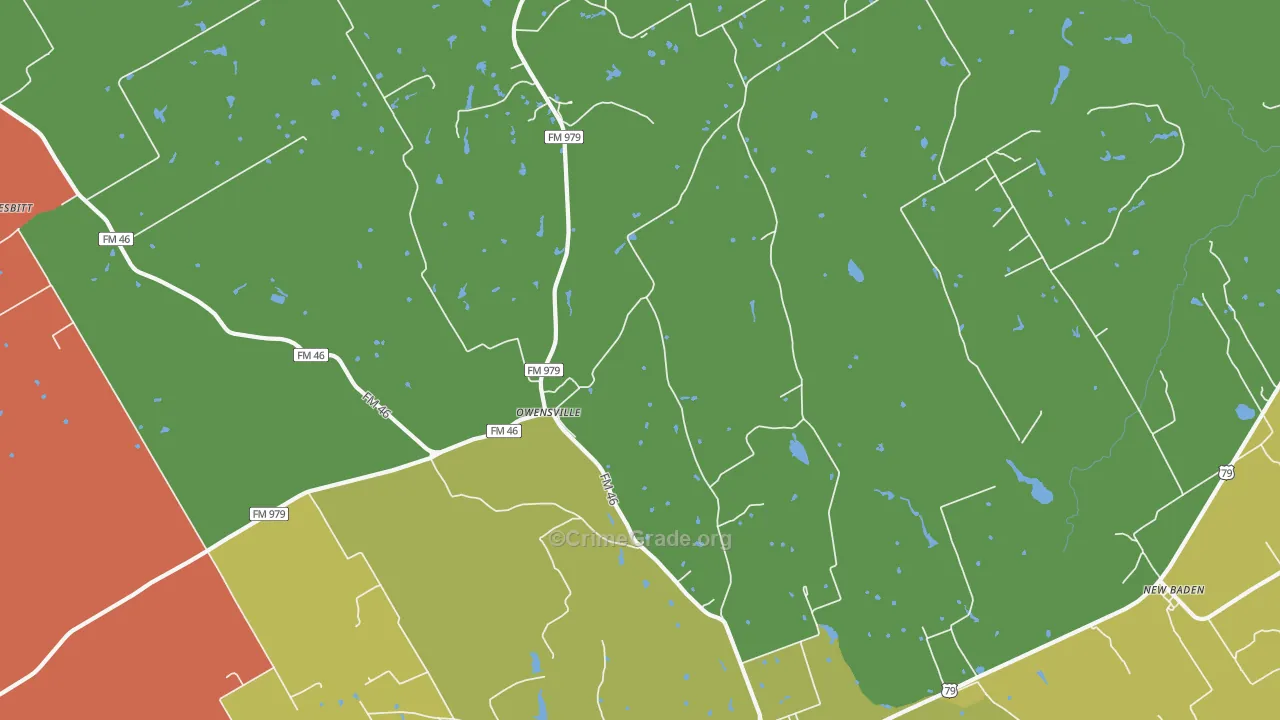 Owensville, TX Map of Vandalism Rates