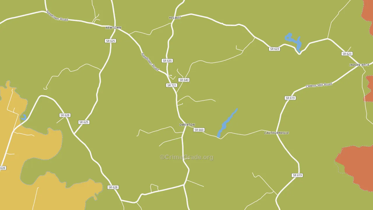 Owenton, VA Map of Vandalism Rates