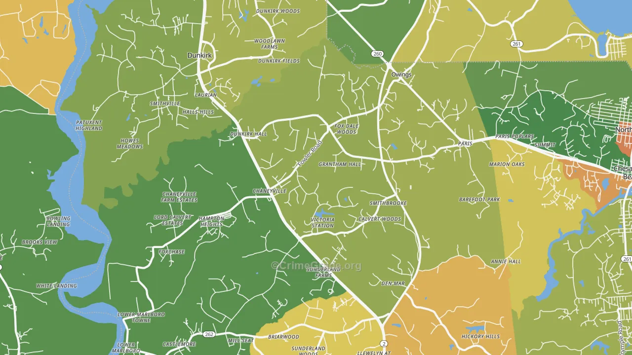 Owings, MD Map of Vandalism Rates