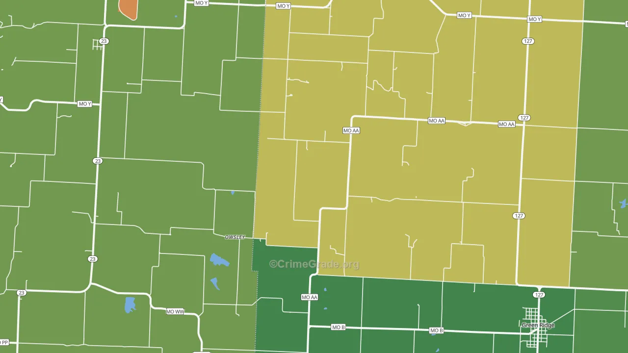Owsley, MO Map of Vandalism Rates