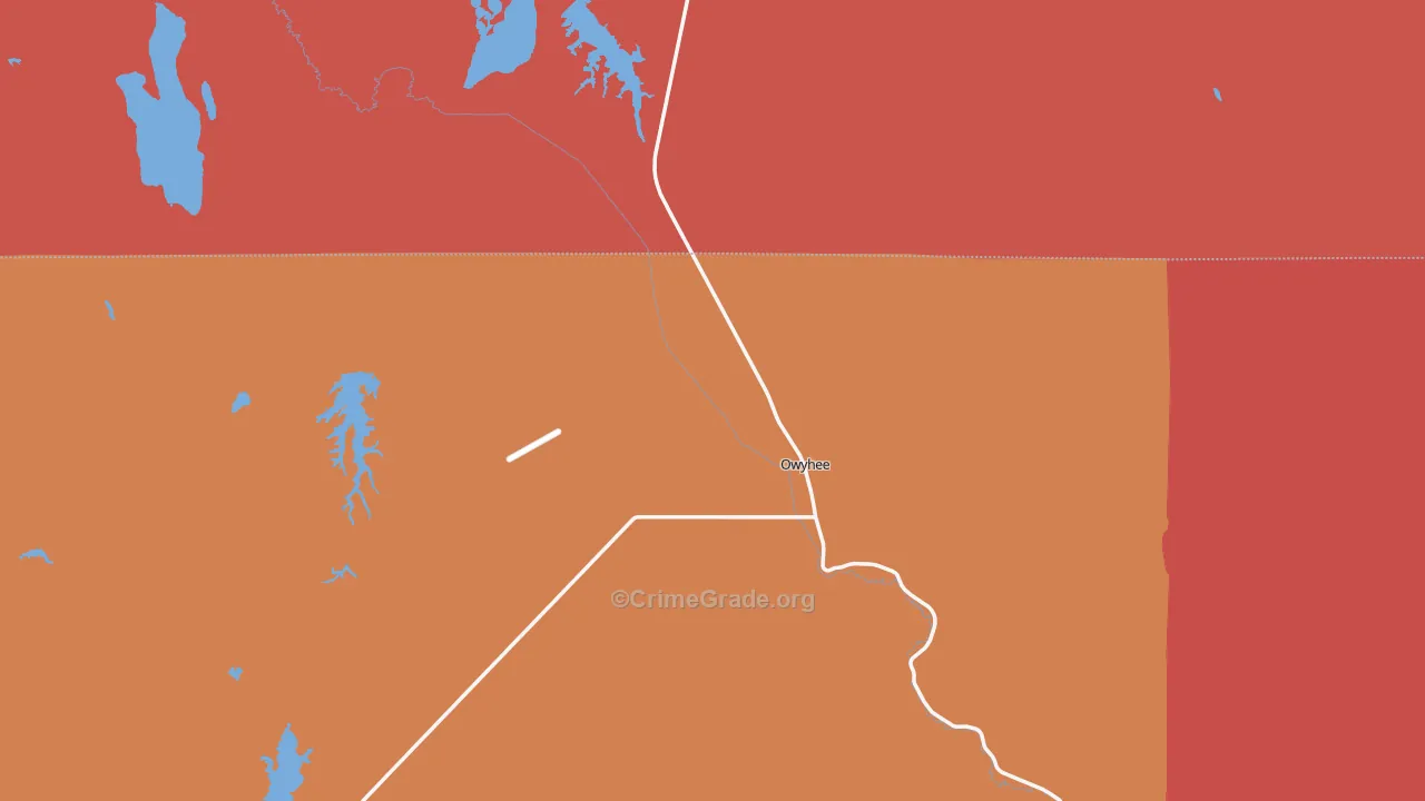 Owyhee, NV Map of Vandalism Rates