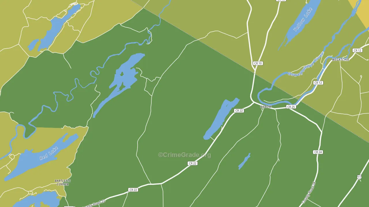 Oxbow, NY Map of Vandalism Rates