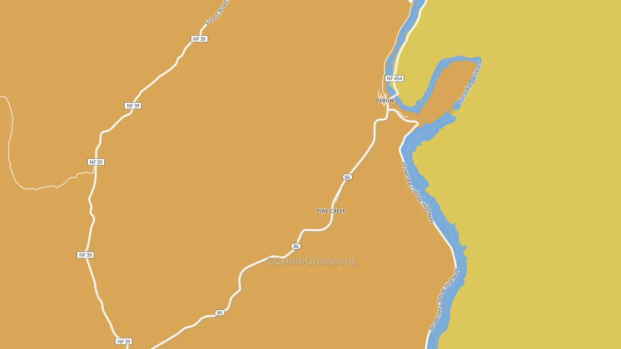 Oxbow, OR Map of Vandalism Rates