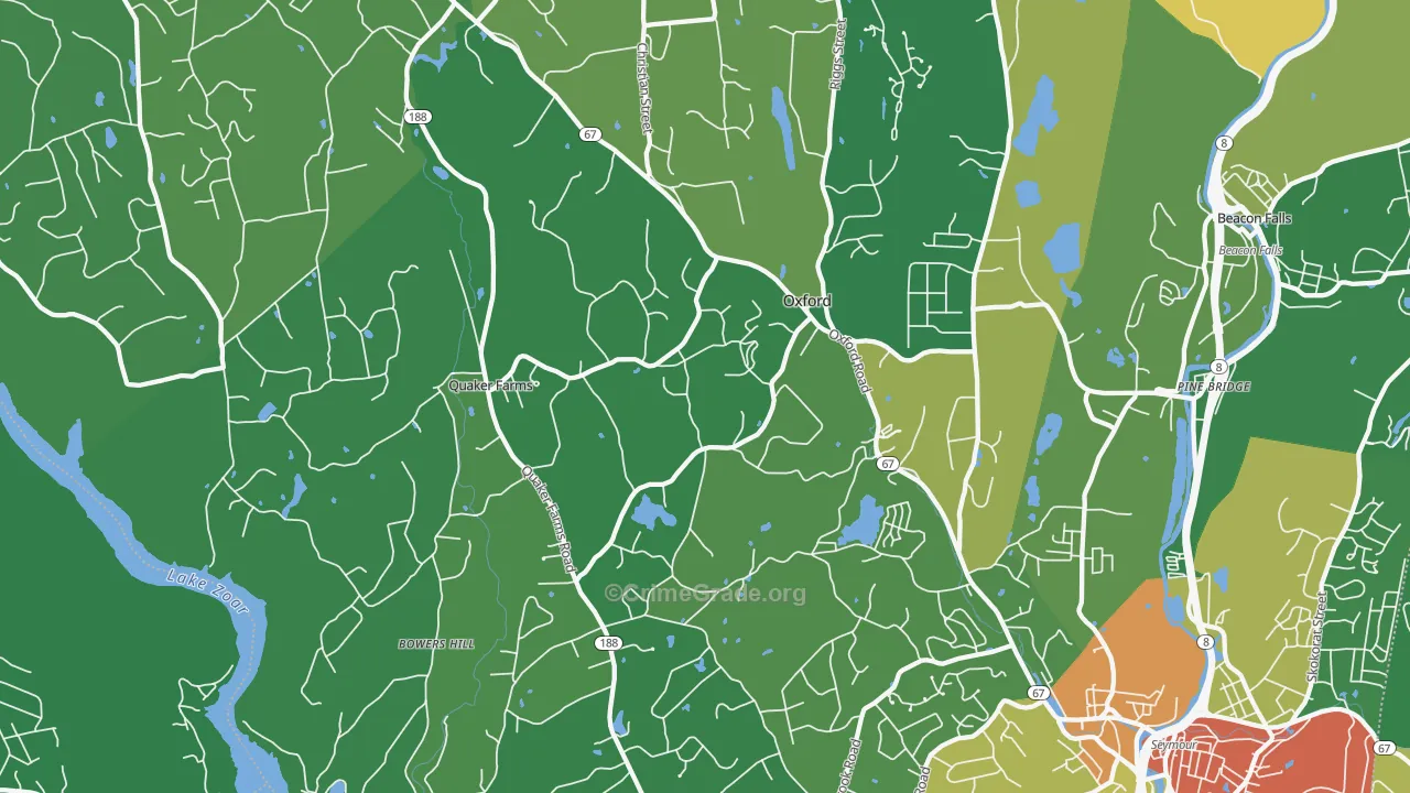Oxford, CT Map of Vandalism Rates