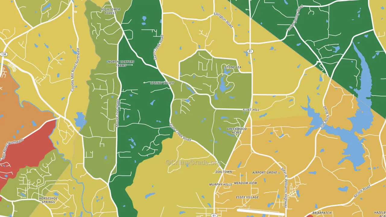Oxford, GA Map of Vandalism Rates