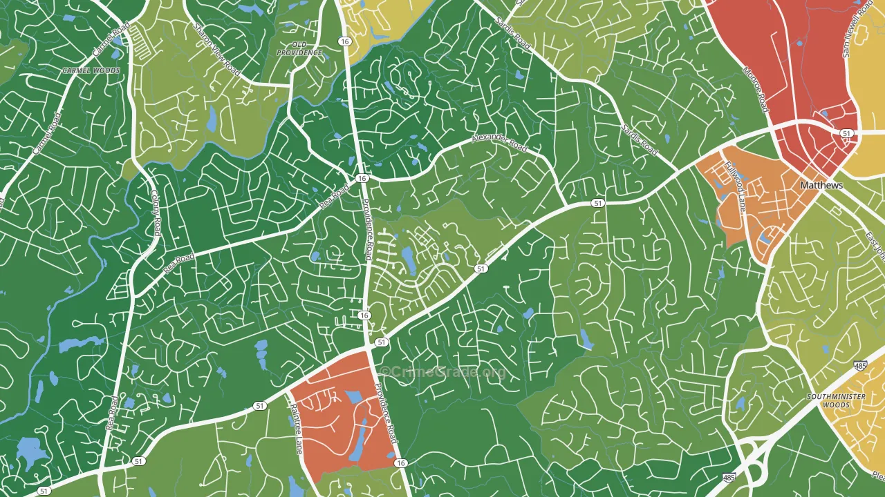 Oxford Hunt, Charlotte, NC Map of Vandalism Rates
