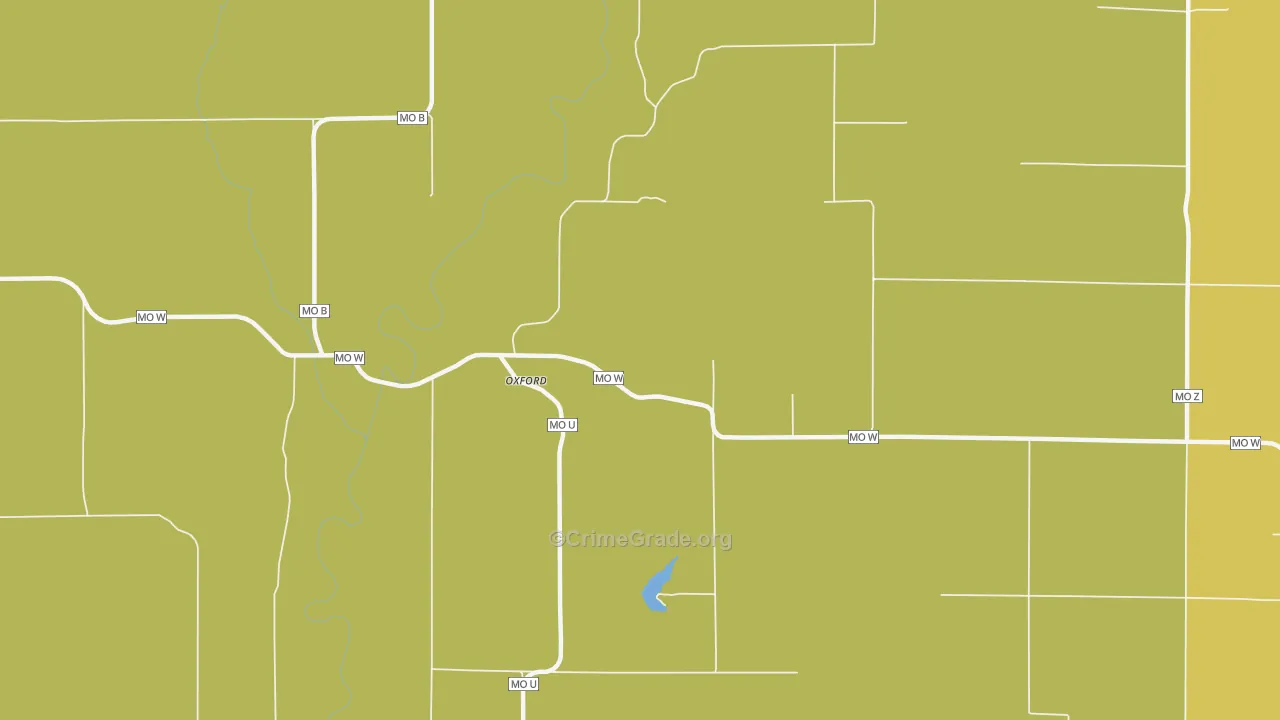 Oxford, MO Map of Vandalism Rates