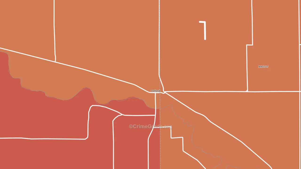 Oxford, NE Map of Vandalism Rates