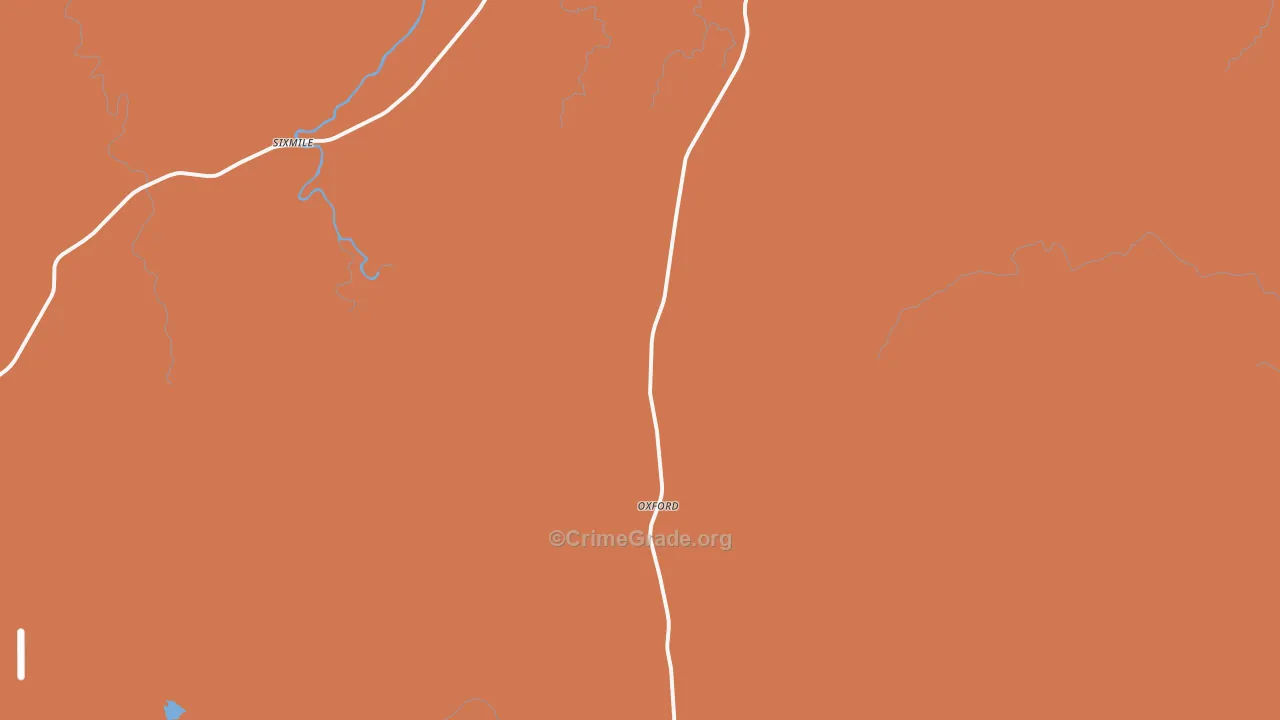 Oxford, TX Map of Vandalism Rates