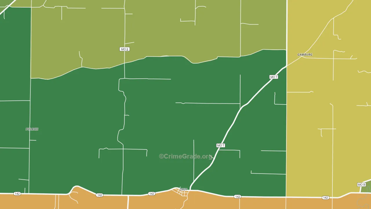 Oxly, MO Map of Vandalism Rates