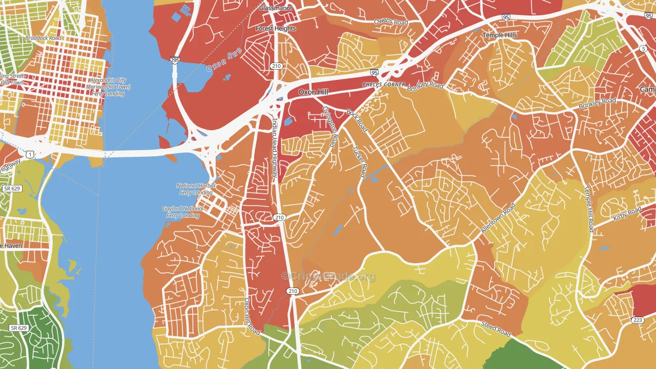 Oxon Hill, MD Map of Vandalism Rates
