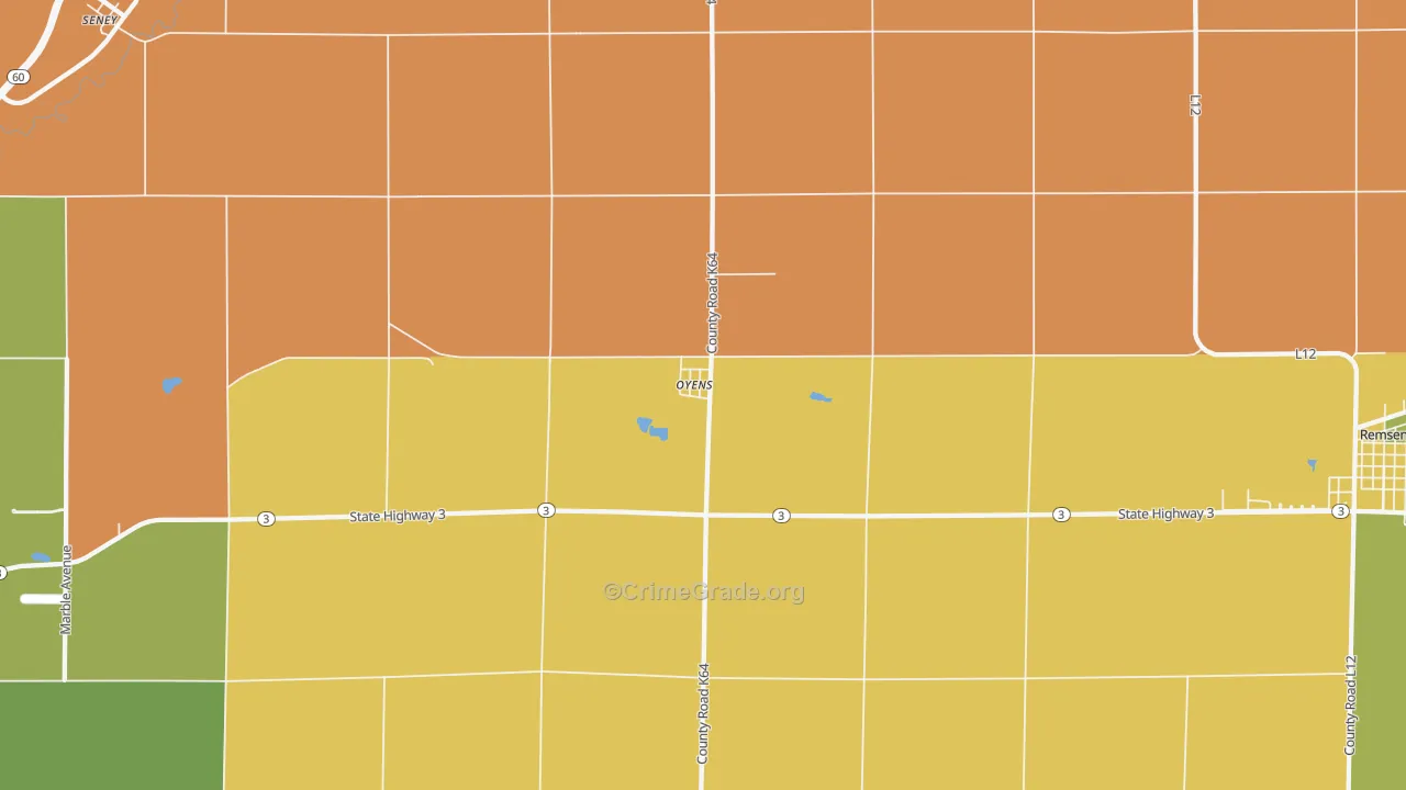 Oyens, IA Map of Vandalism Rates
