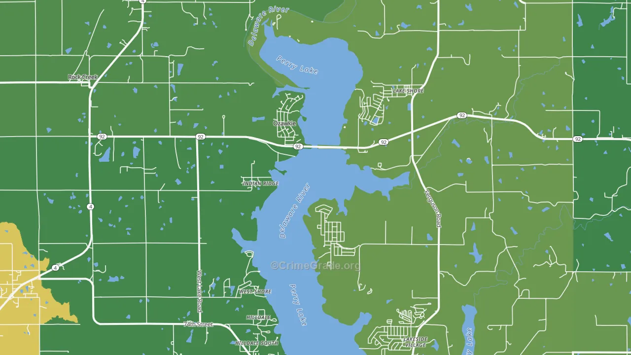 Ozawkie, KS Map of Vandalism Rates