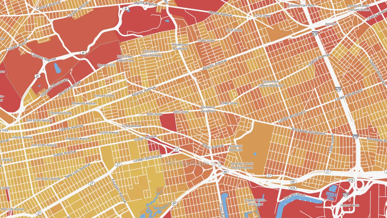 Ozone Park, Queens, NY Map of Vandalism Rates