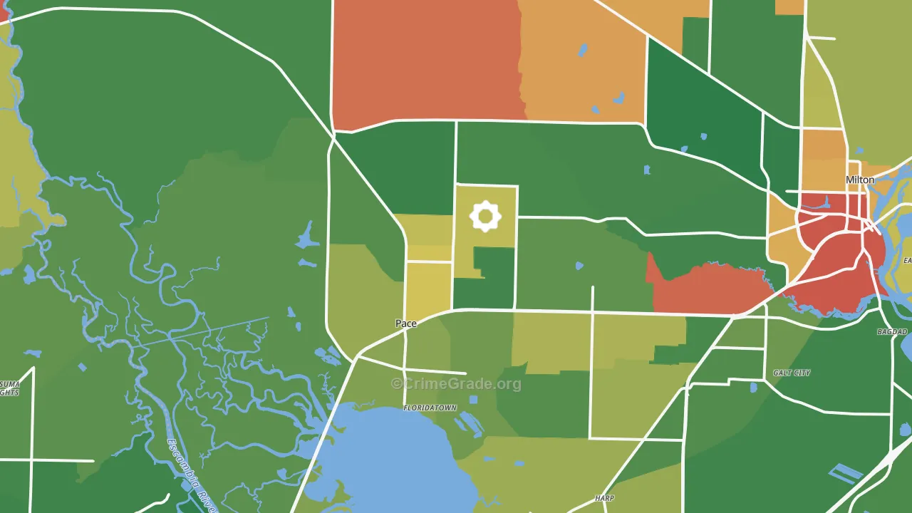 Pace, FL Map of Vandalism Rates