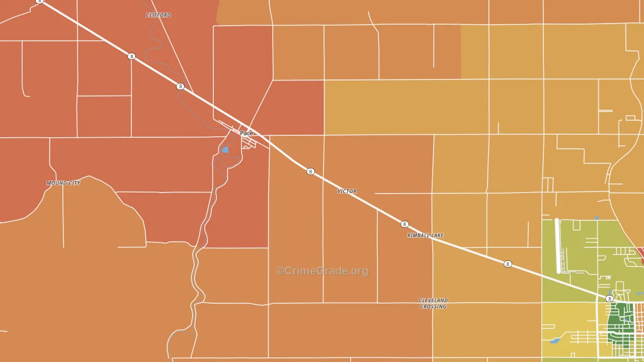Pace, MS Map of Vandalism Rates