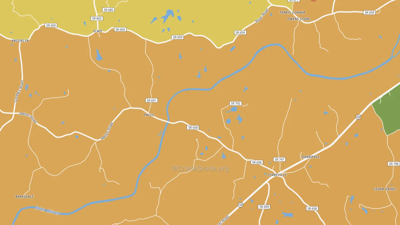 Paces, VA Map of Vandalism Rates