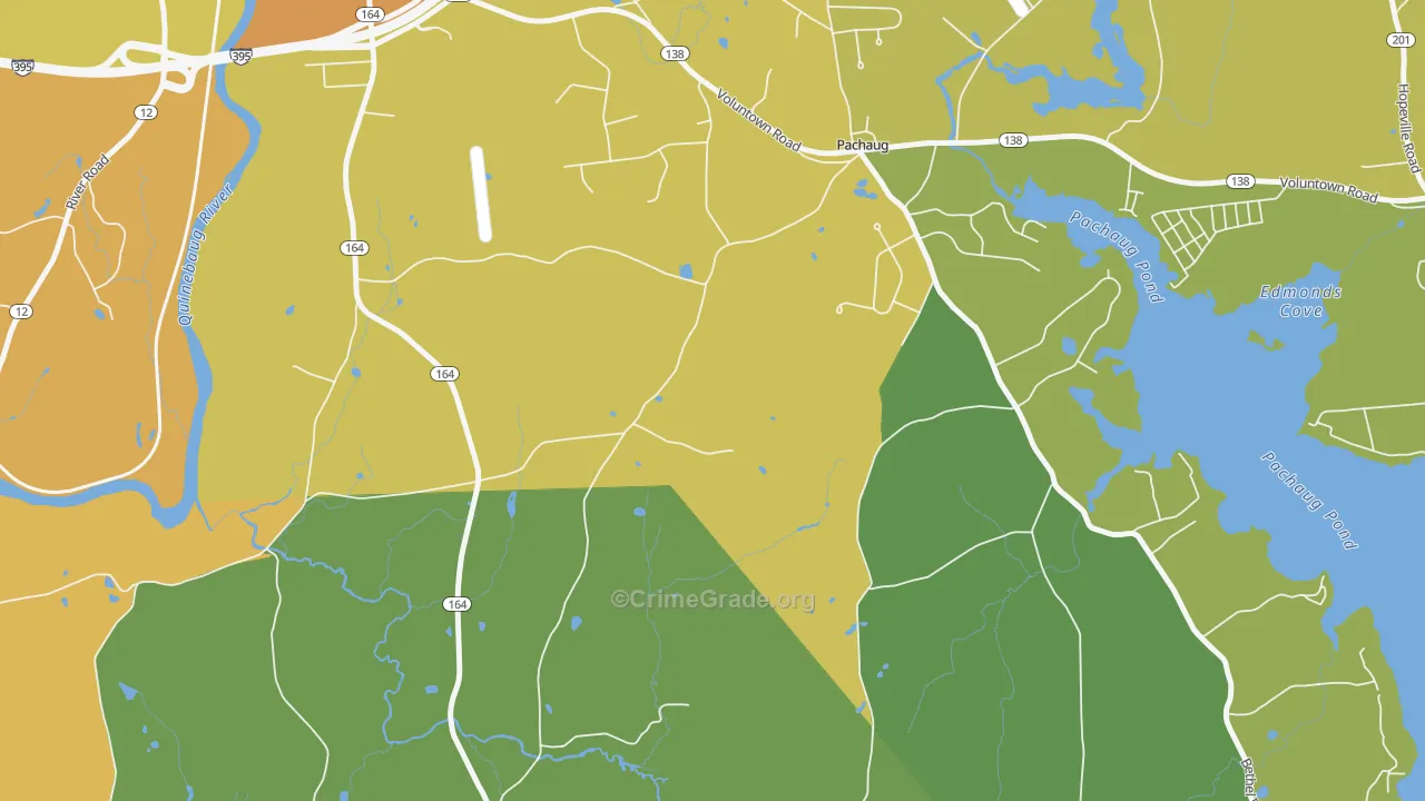 Pachaug, CT Map of Vandalism Rates