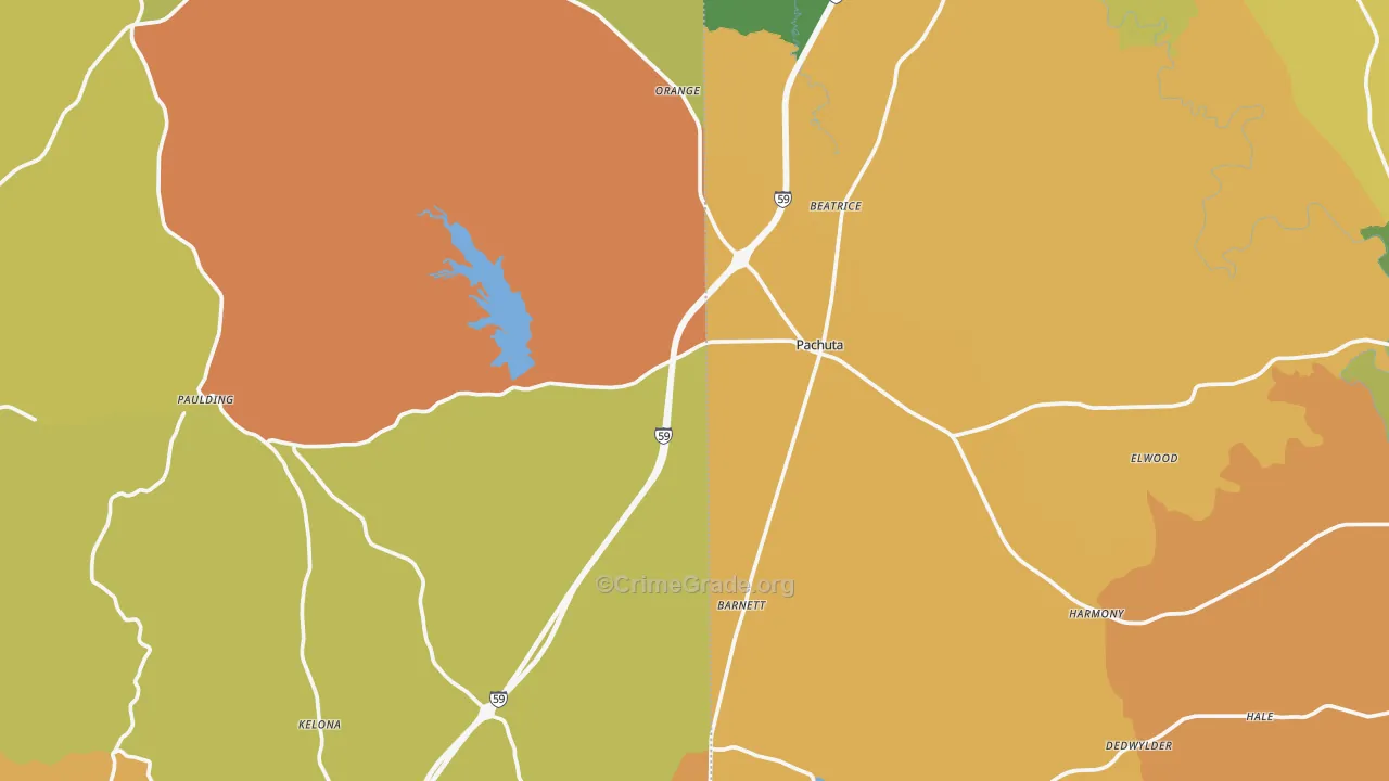 Pachuta, MS Map of Vandalism Rates